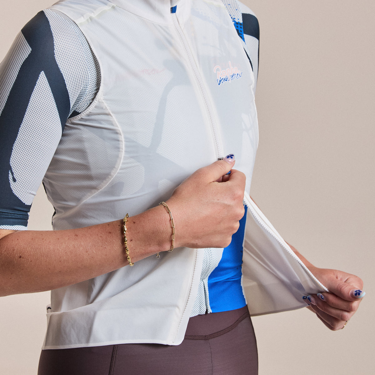 Rapha + David Carson Women's Pro Team Gilet - White/Cobalt