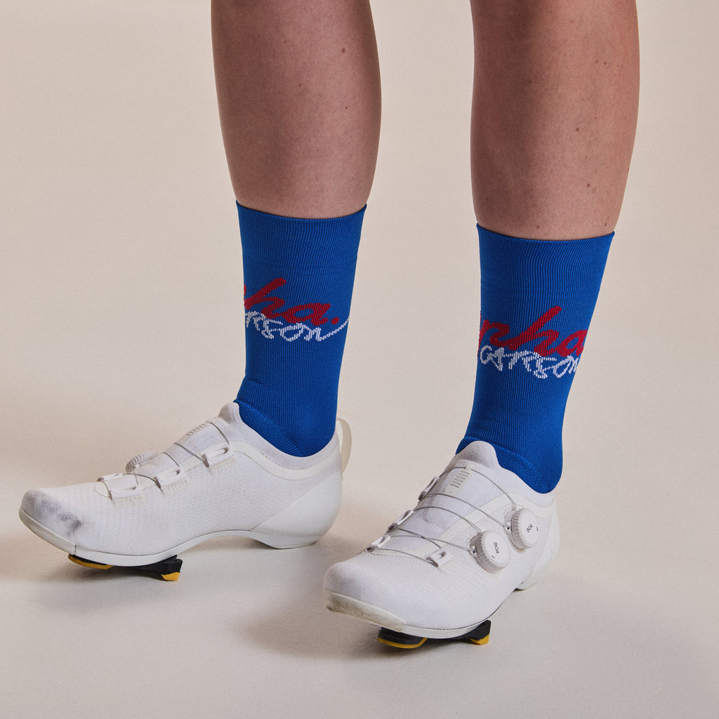Rapha + David Carson Pro Team Socks - Cobalt/Red Lava