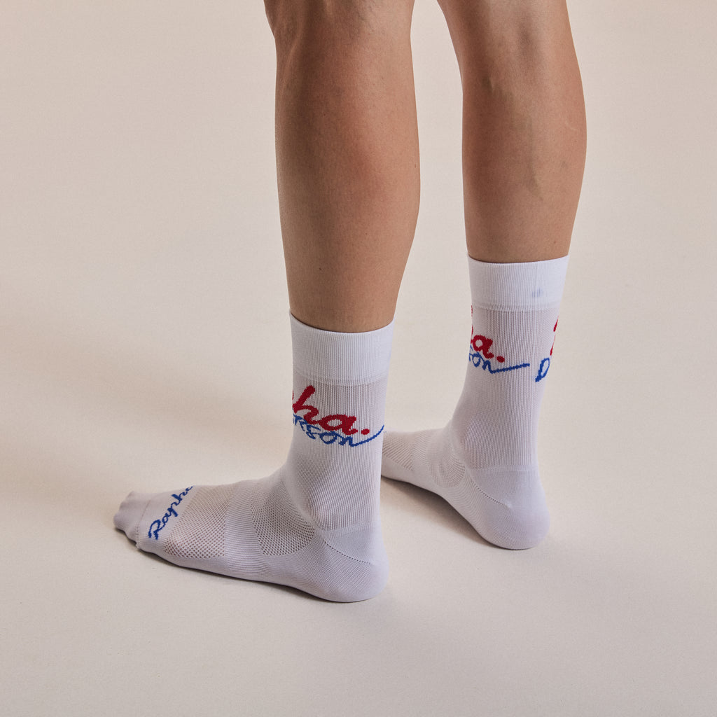 Rapha + David Carson Pro Team Socks - White/Cobalt