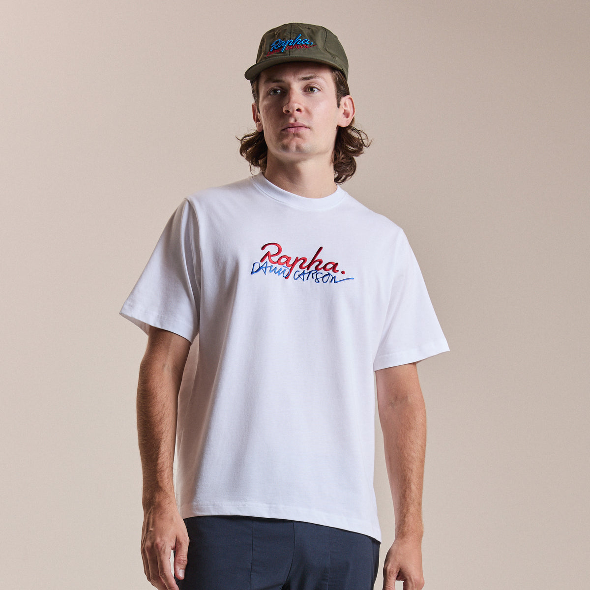 Rapha + David Carson Unisex Cotton T-Shirt - White/Cobalt