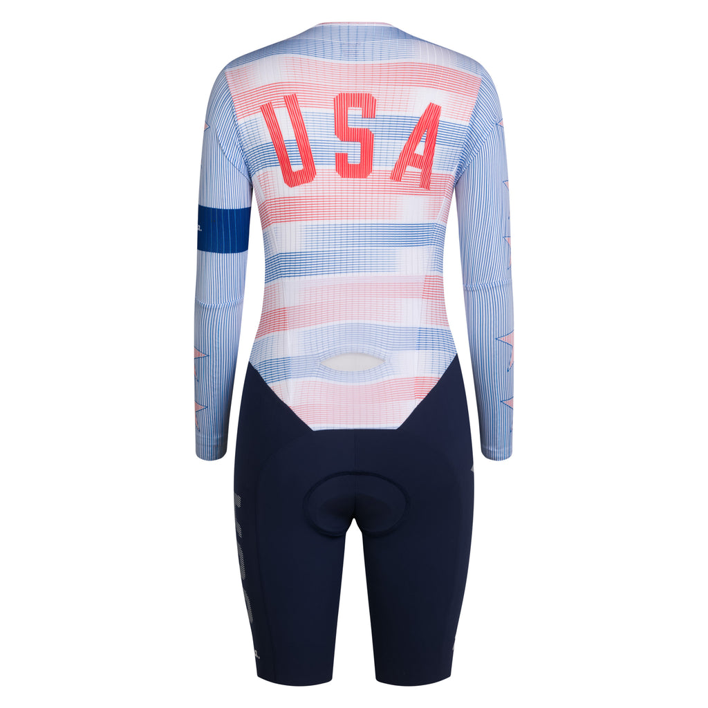 USA National - Women's Track Speed Suit w/ Pocket - Multicolour