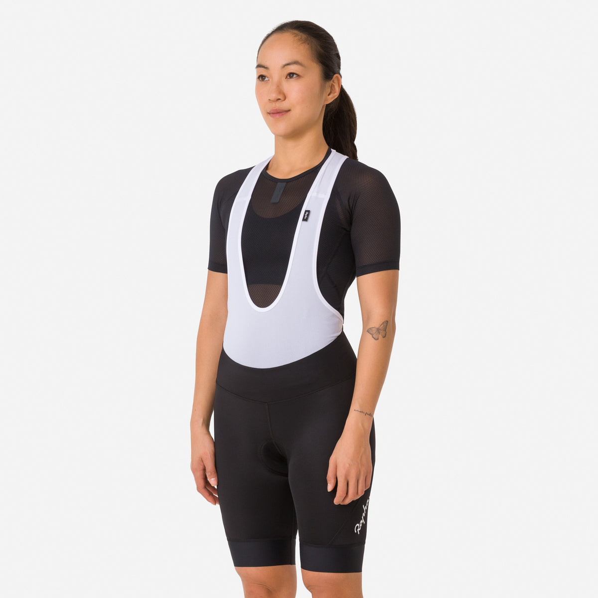 Women's Detachable Bib Shorts - Black/White