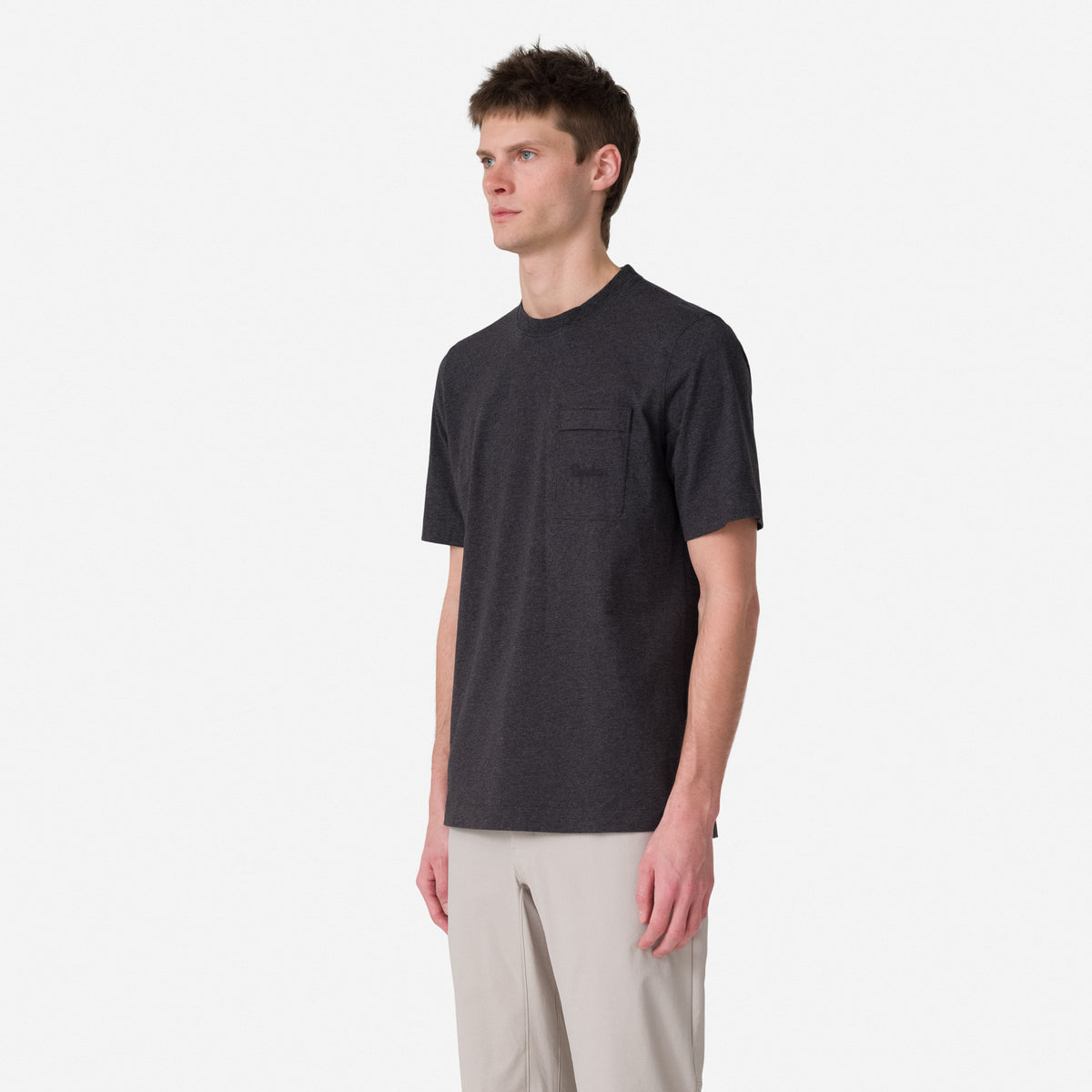 Men's Logo Pocket T-Shirt - Charcoal Marl/Black