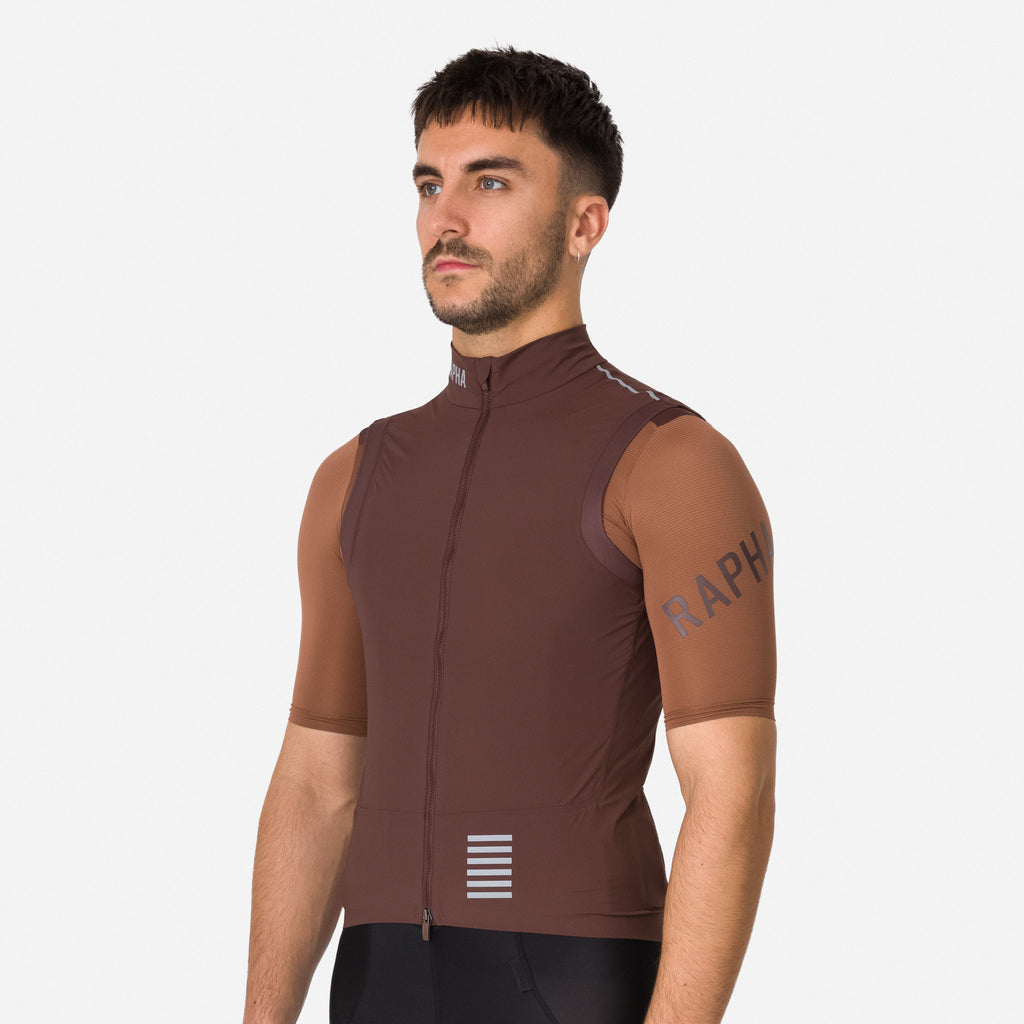 Men's Pro Team Lightweight Gilet - Walnut Brown/Silver Reflective