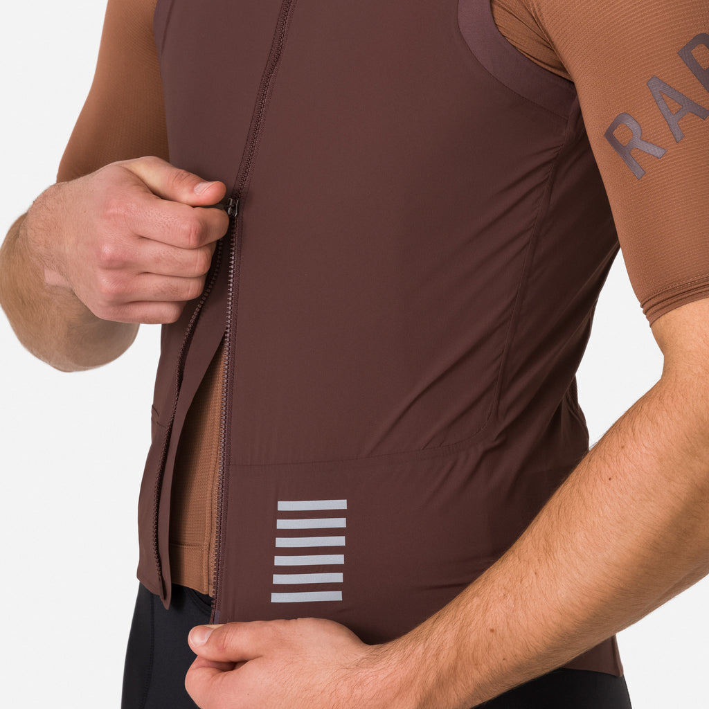 Men's Pro Team Lightweight Gilet - Walnut Brown/Silver Reflective