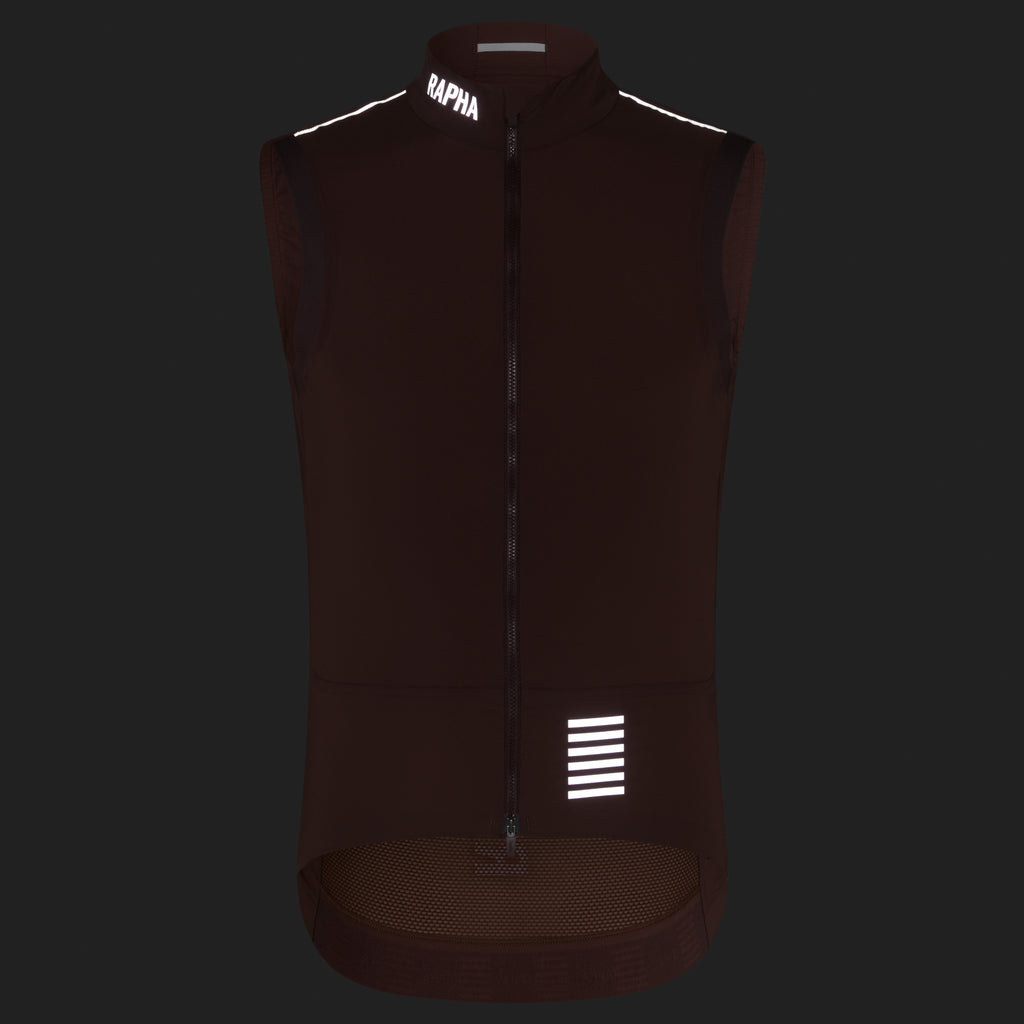 Men's Pro Team Lightweight Gilet - Walnut Brown/Silver Reflective