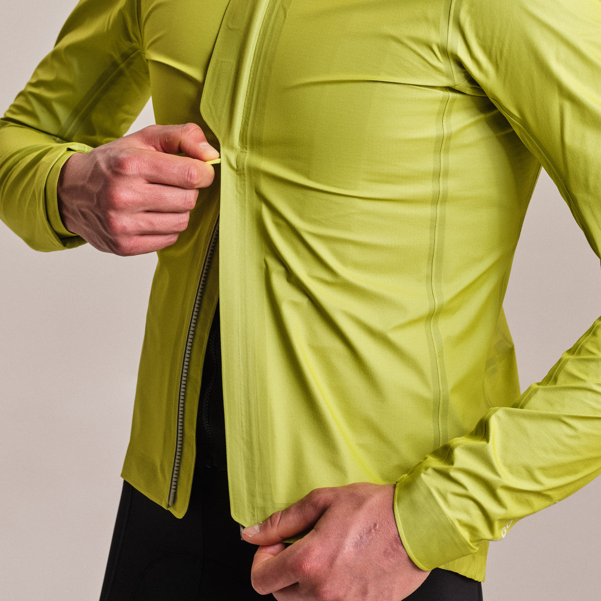 Men's Pro Team Gore-Tex Lightweight Rain Jacket - Chartreuse/White