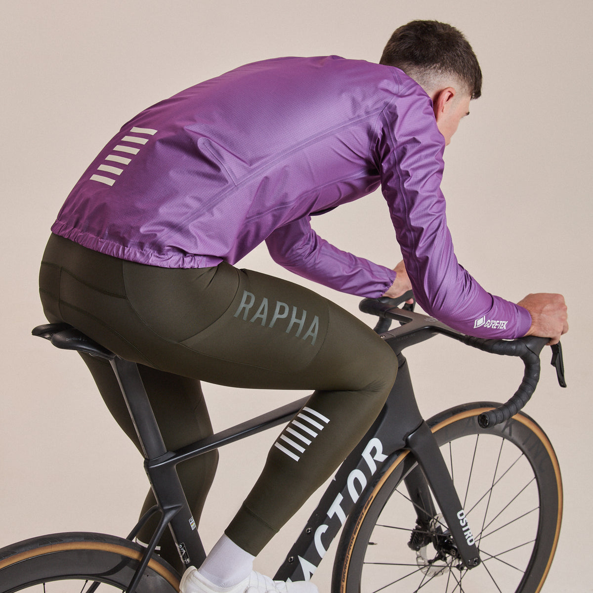 Men's Pro Team Gore-Tex LW Rain Jacket II - Deep Magenta/White