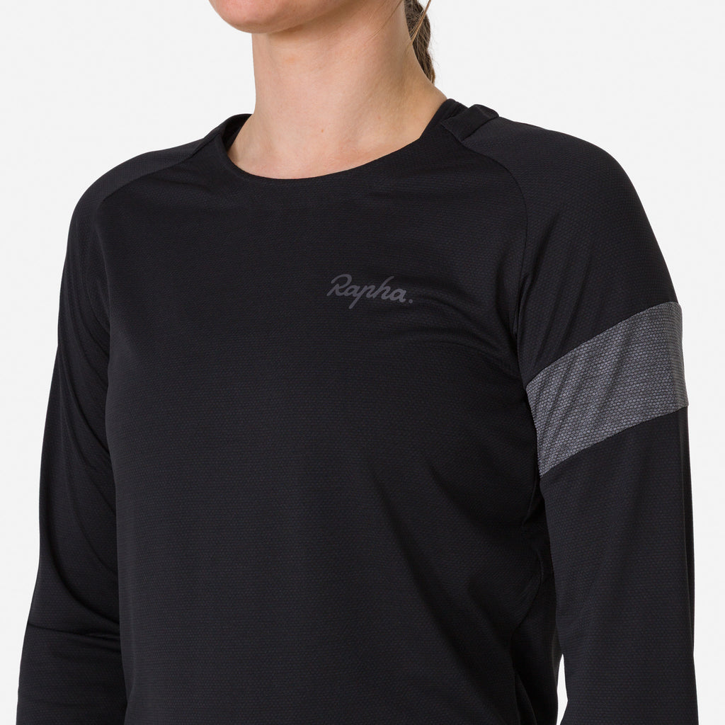 Women's Trail Long Sleeve Technical T-shirt - Black/Grey