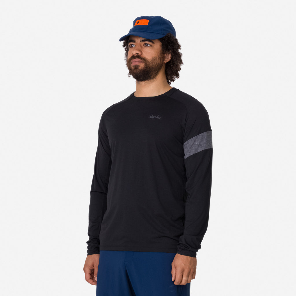 Men's Trail Long Sleeve Technical T-shirt - Black/Grey