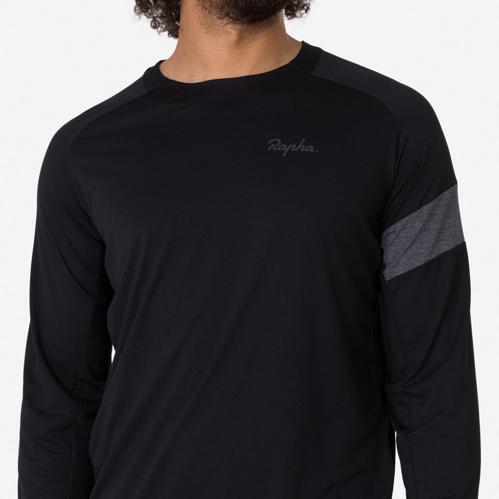 Men's Trail Long Sleeve Technical T-shirt - Black/Grey