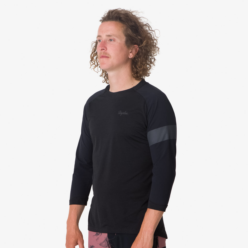 Men's Trail 3/4 Sleeve Jersey - Black/Black