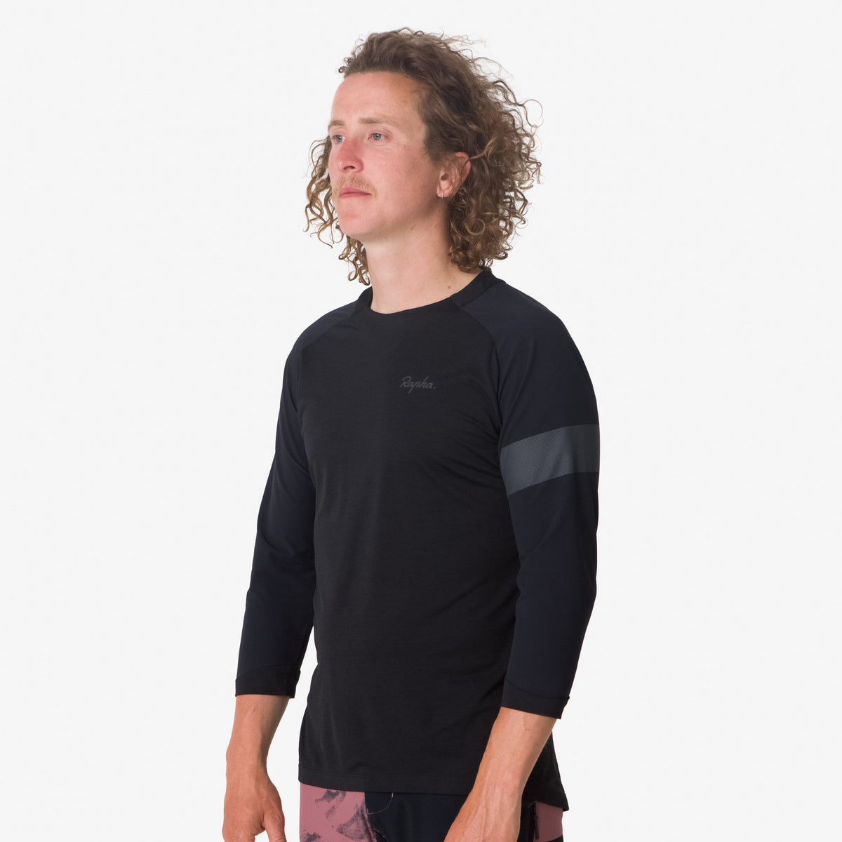 Men's Trail 3/4 Sleeve Jersey - Black/Black
