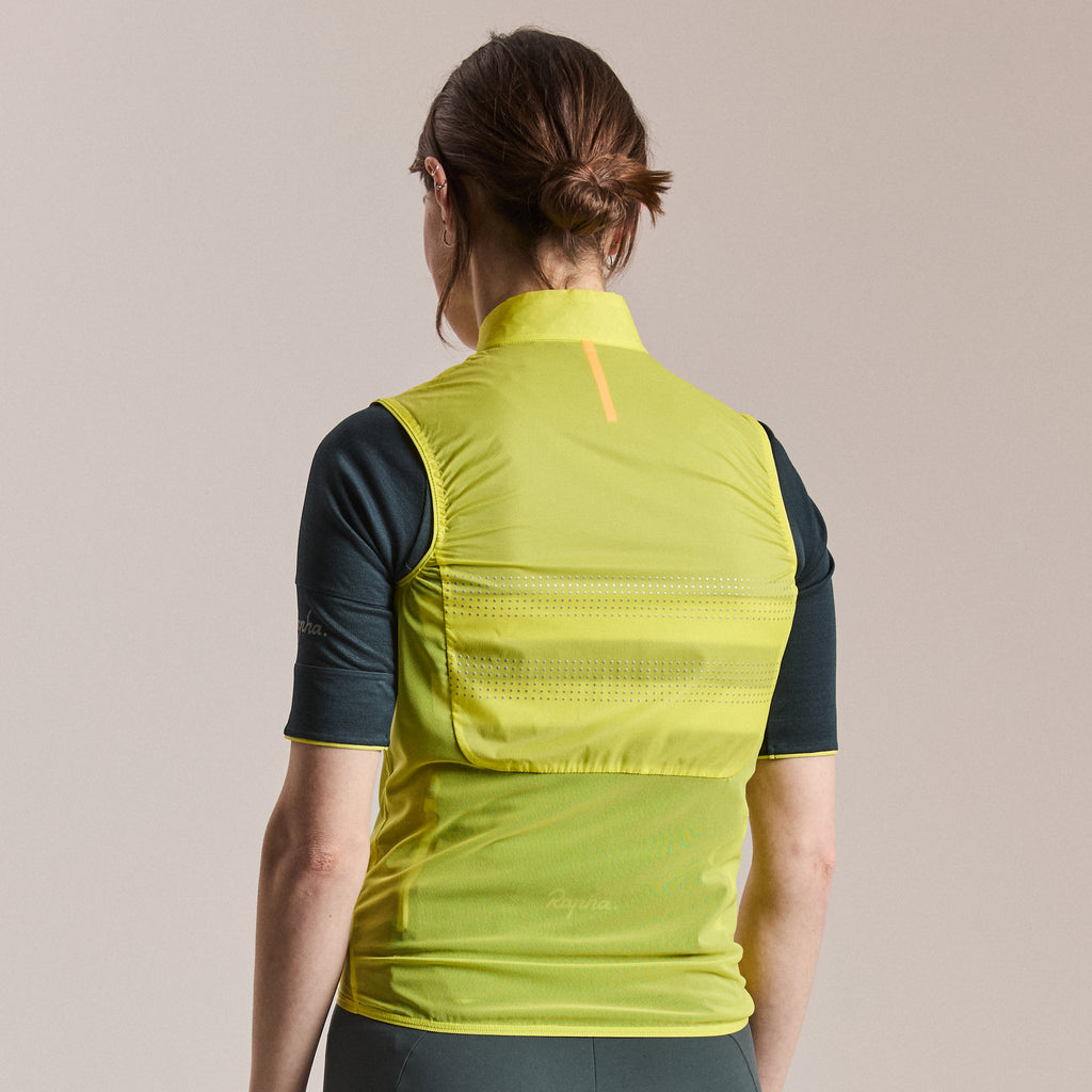 Women's Brevet Wind Gilet III - Chartreuse/Silver