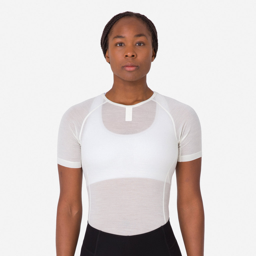 Women's Merino Lightweight Base Layer - SS - Cream/White