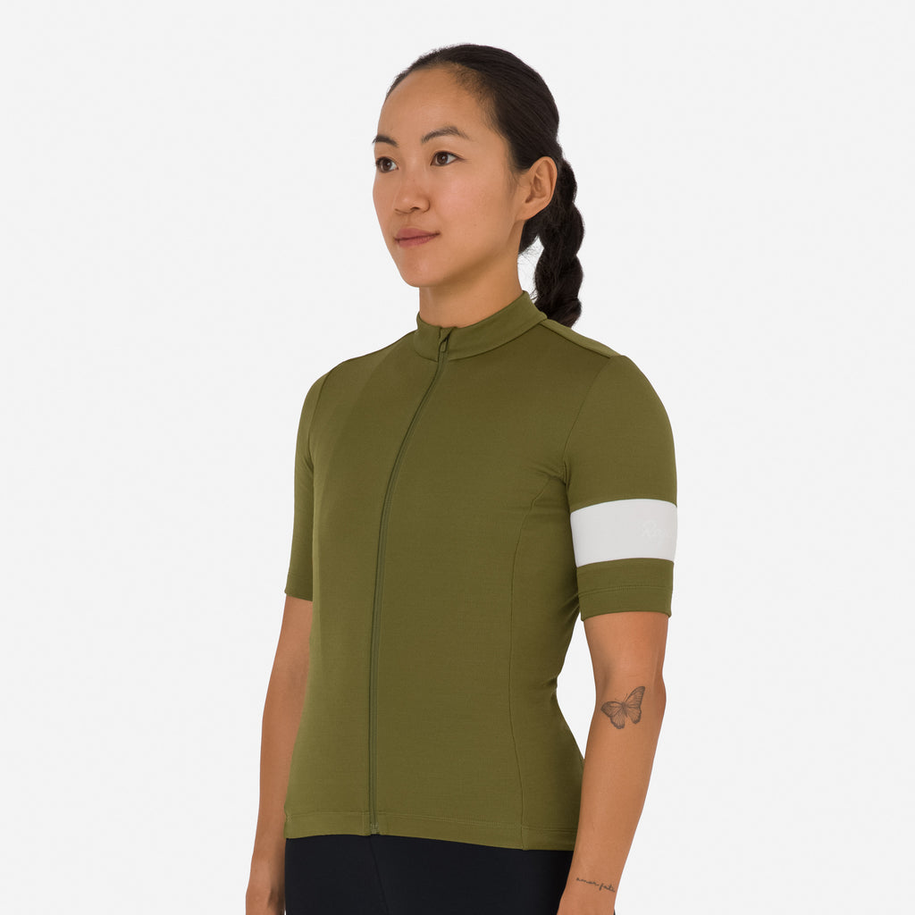 Women's Classic Jersey - Dark Khaki/White