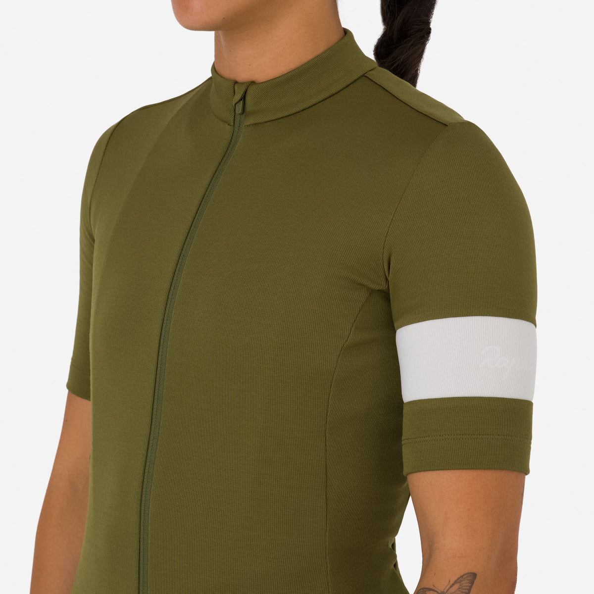 Women's Classic Jersey - Dark Khaki/White
