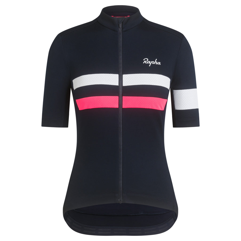 Women's Brevet Jersey - Dark Navy/High-Vis Pink/White