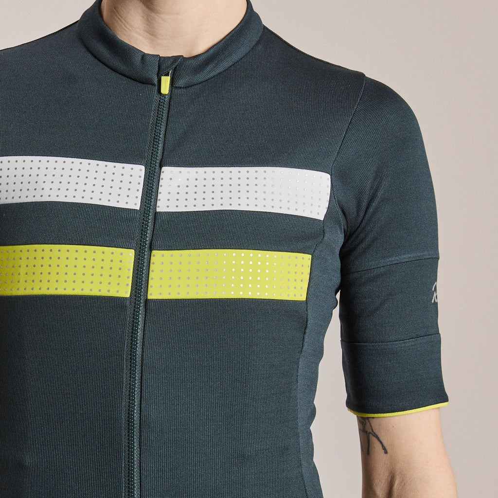 Women's Brevet Merino Jersey III - Dark Forest/Silver