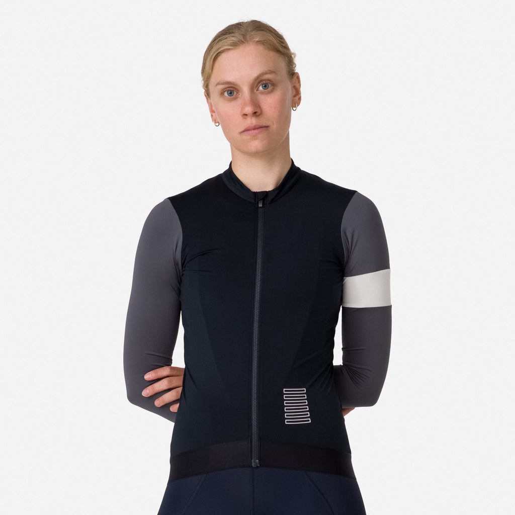 Women's Pro Team Long Sleeve Training Jersey - Black/Carbon Grey