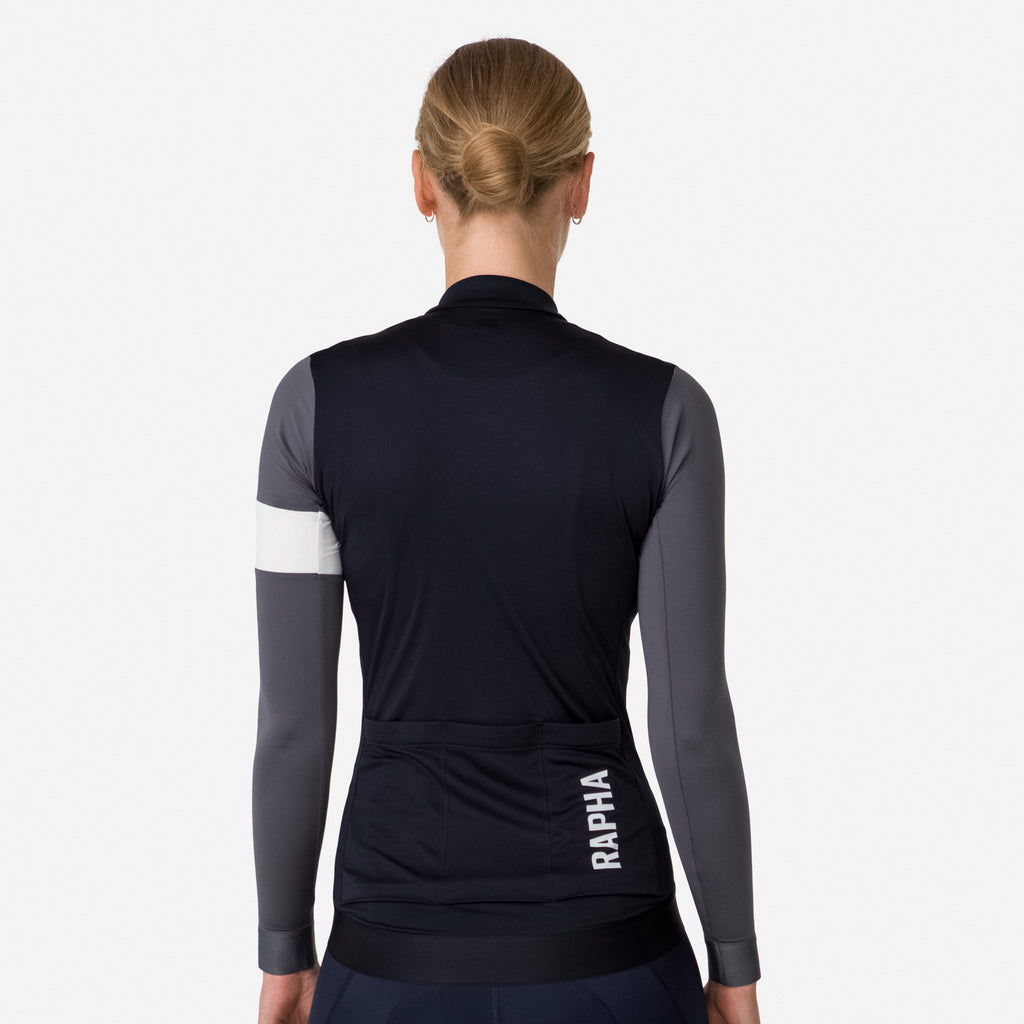 Women's Pro Team Long Sleeve Training Jersey - Black/Carbon Grey