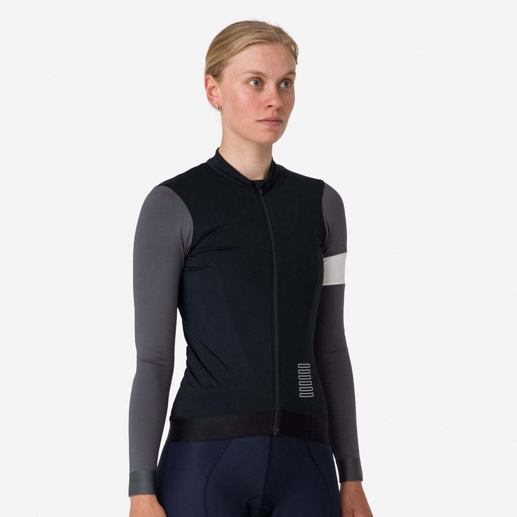 Women's Pro Team Long Sleeve Training Jersey - Black/Carbon Grey