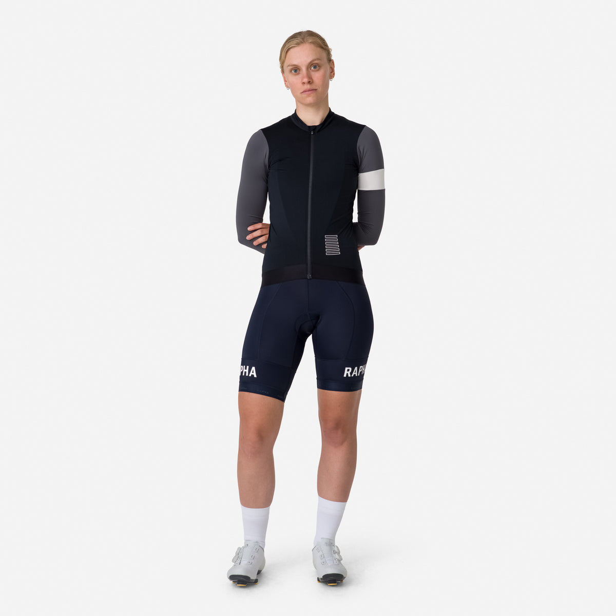 Women's Pro Team Long Sleeve Training Jersey - Black/Carbon Grey