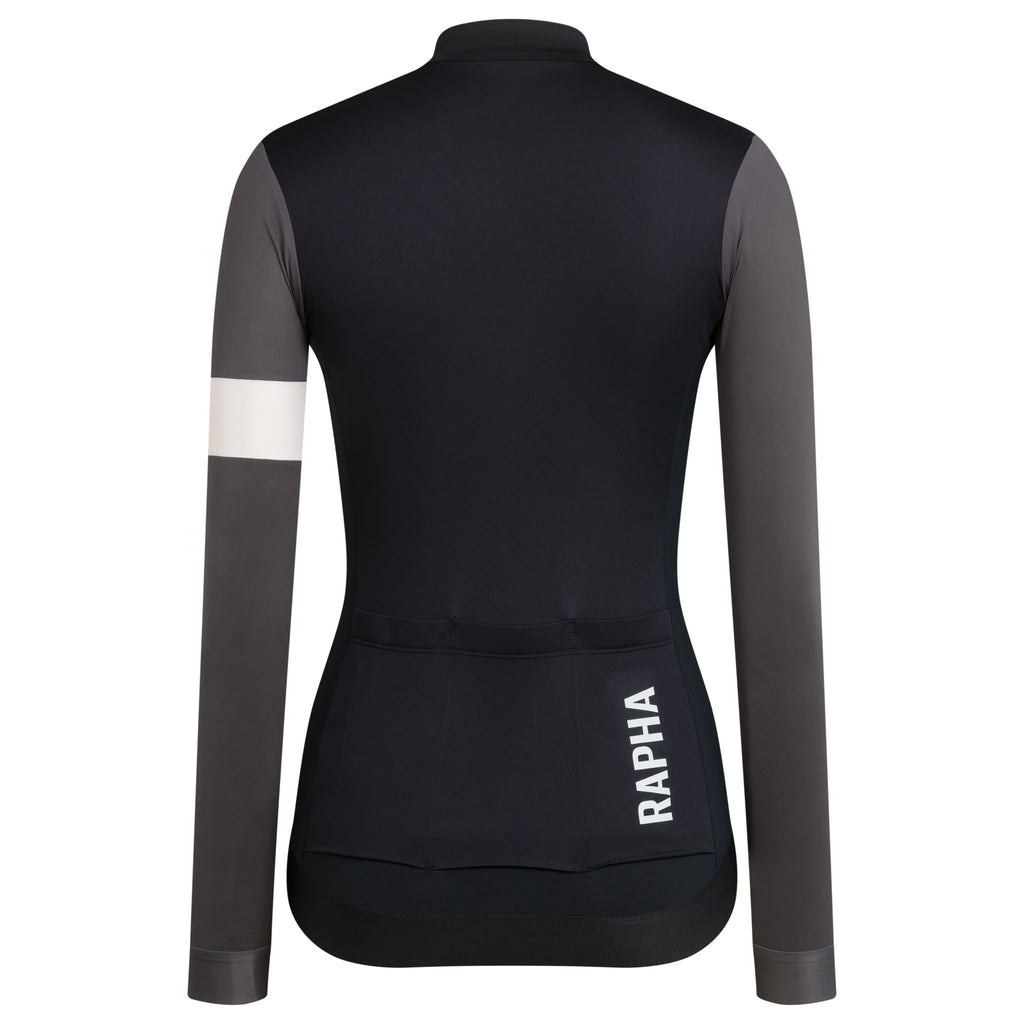 Women's Pro Team Long Sleeve Training Jersey - Black/Carbon Grey