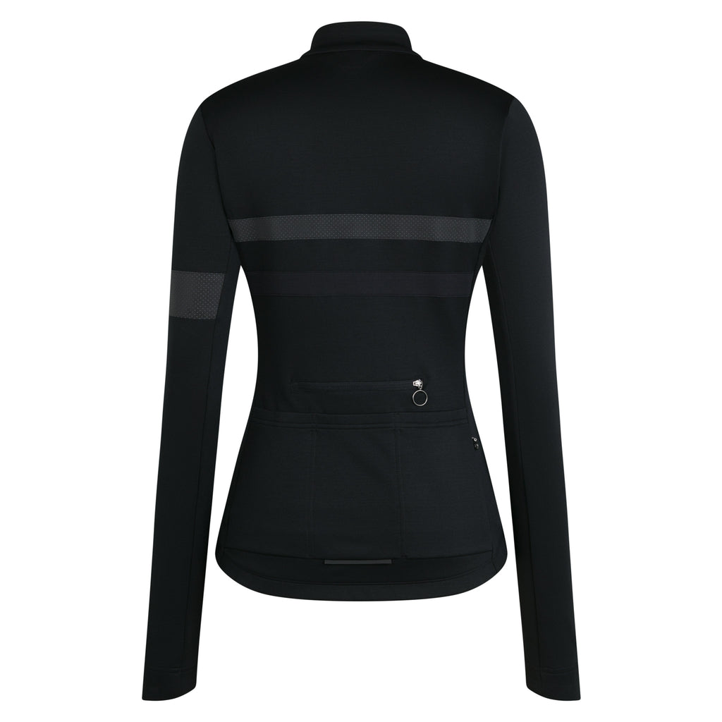 Women's Brevet Long Sleeve Jersey - Black/Black Reflective