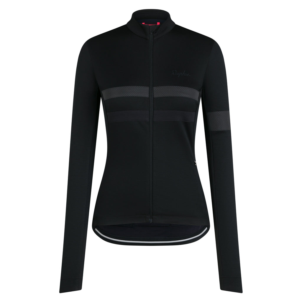 Women's Brevet Long Sleeve Jersey - Black/Black Reflective