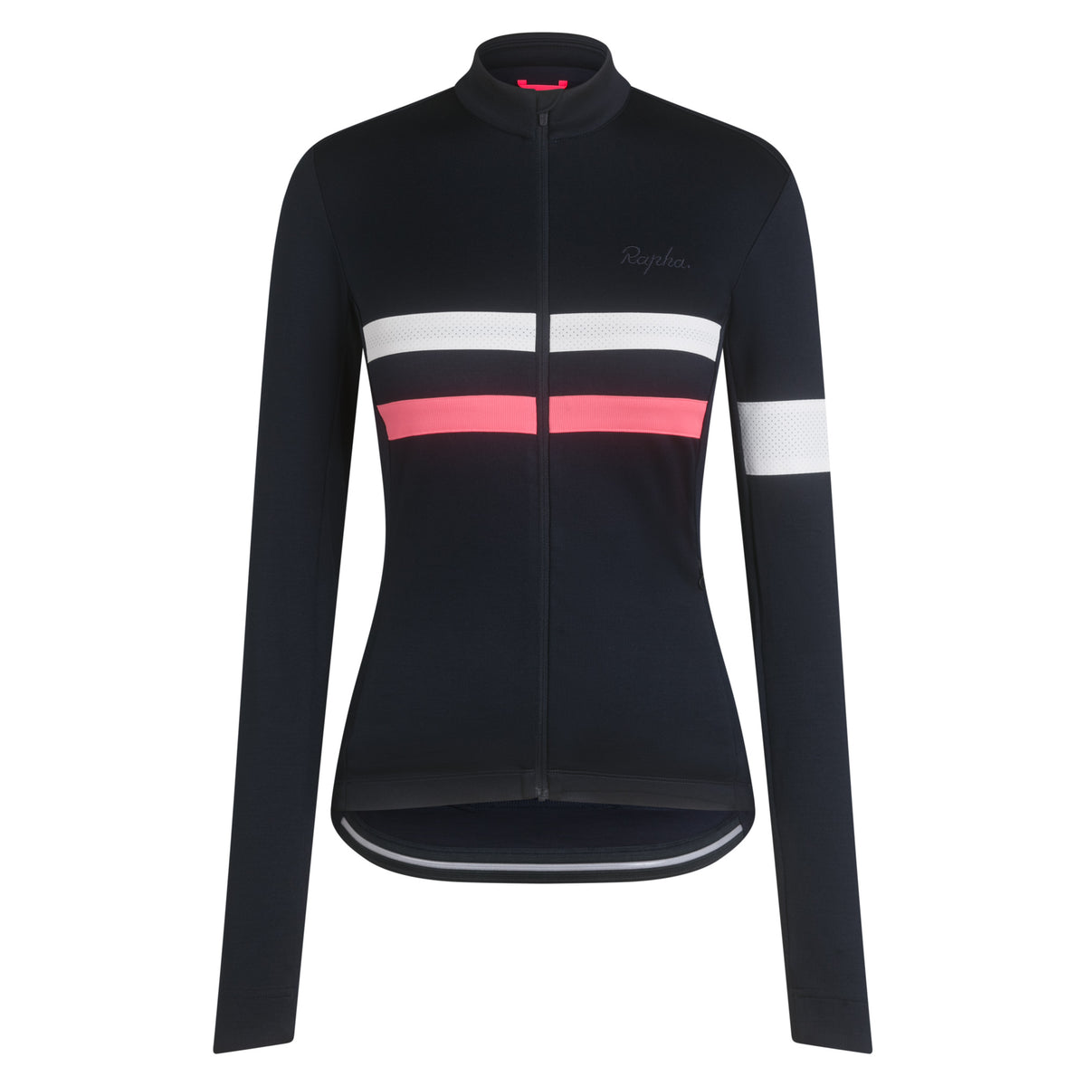 Women's Brevet Long Sleeve Jersey - Dark Navy/Hi-Vis Pink