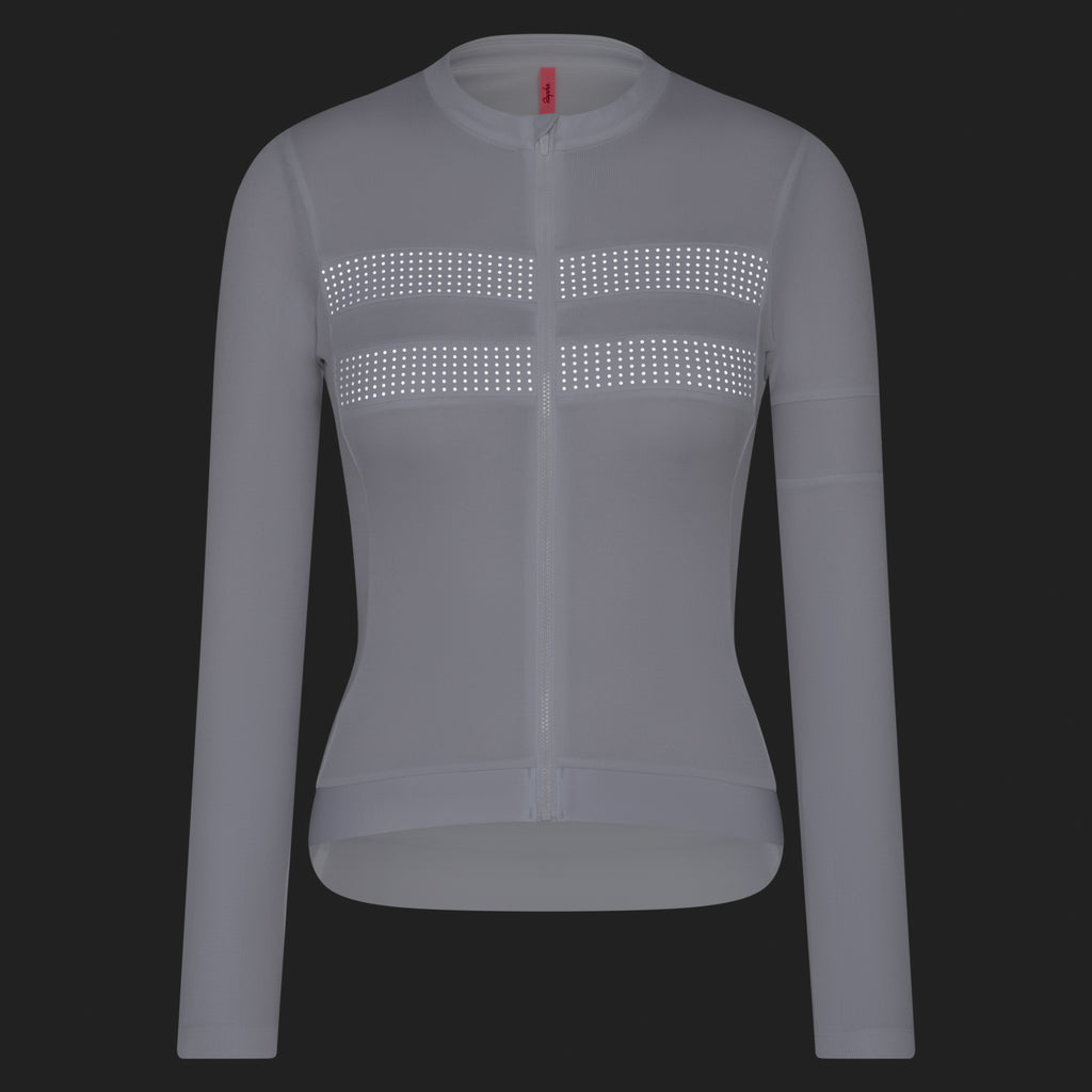 Women's Brevet Long Sleeve Merino Jersey III - White/Silver