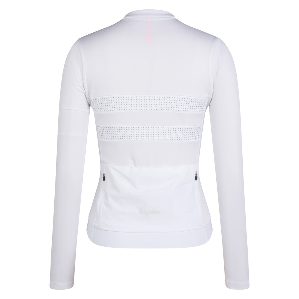 Women's Brevet Long Sleeve Merino Jersey III - White/Silver