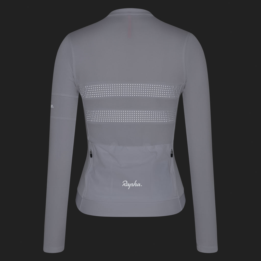 Women's Brevet Long Sleeve Merino Jersey III - White/Silver