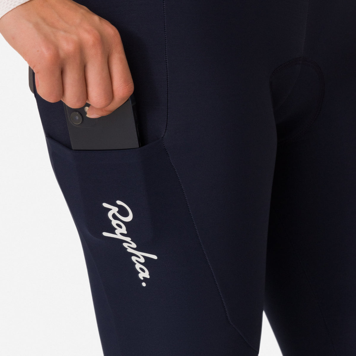 Women's Classic Winter Tights with Pad - Dark Navy/White