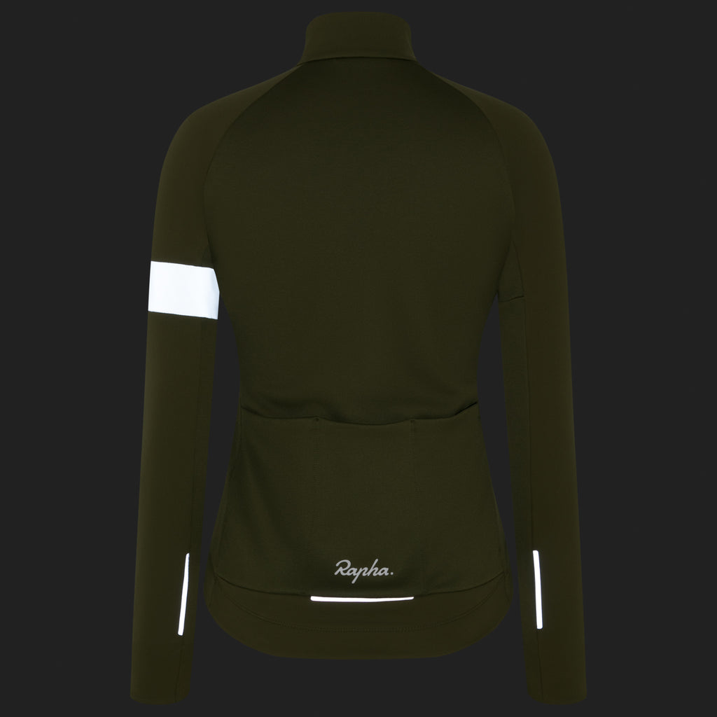 Women's Core Winter Jacket - Dark Khaki/White