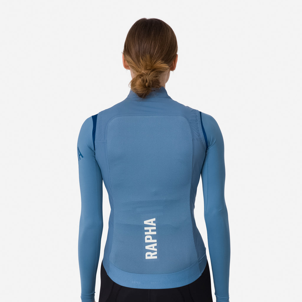 Women's Pro Team Lightweight Gilet - Dusted Blue/White